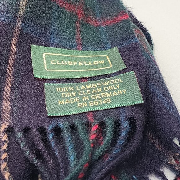 100% Lambswool Plaid Scarf - Clubfellow Brand - Picture 4 of 6